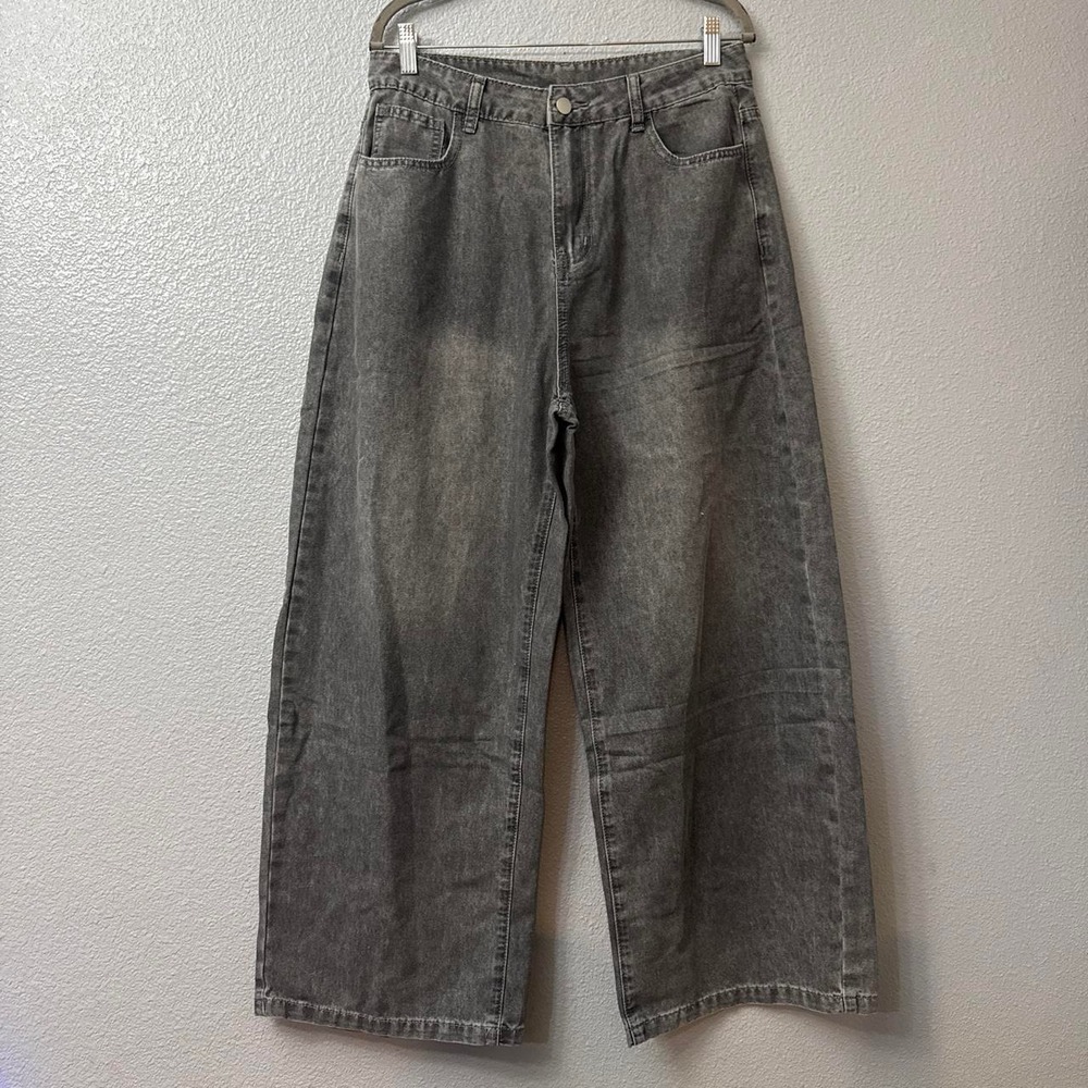 UOOZEE Women's Light Wash Black Denim Wide Leg Designer Denim Jeans